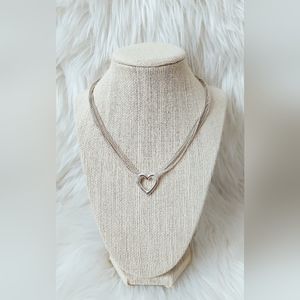 ✨️🎉SOLD!🎉✨️Solid Italian Sterling Silver 925 Heart Pendant Chain Necklace